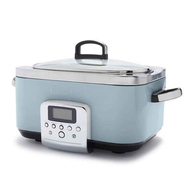 GreenPan Elektrický pomalý hrnec s keramickým nepřilnavým povrchem, 6 l, světle modrá CC005315-001