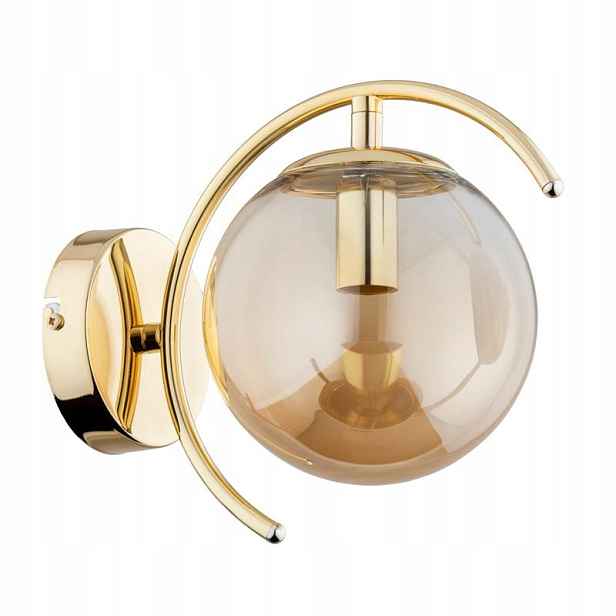 Moderní nástěnné svítidlo glamour zlaté skleněné jantarové koule Alfa