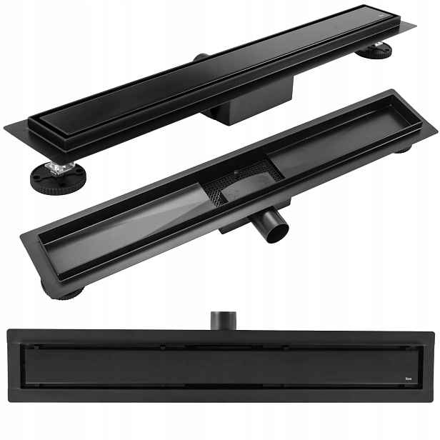 Rea lineární odtok Neox 70 černý reverzibilní 2v1 70 cm G6602