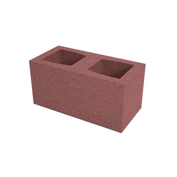 Tvárnice plotová hladká DITON H bez fazety červená 190×390×190 mm