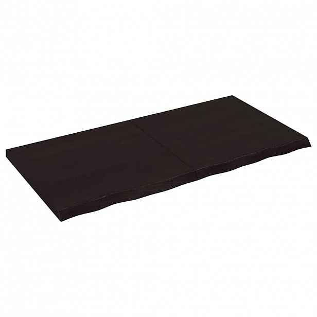 vidaXL Stolní deska tmavě hnědá 120x60x(2-4)cm ošetřený masivní dub