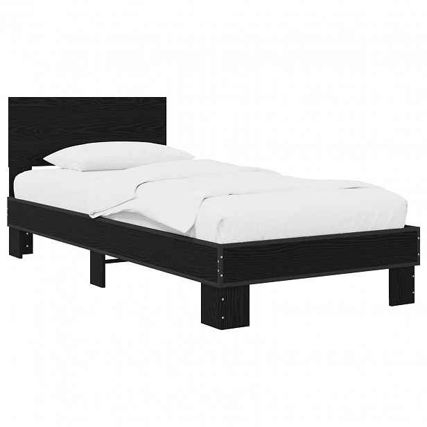 vidaXL Rám postele s čelem Černý dub 80 x 200 cm Kompozitní dřevo