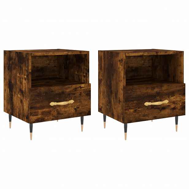 vidaXL Noční stolky 2 ks kouřový dub 40x35x47,5 cm kompozitní dřevo
