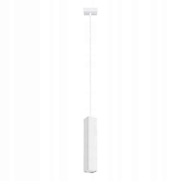 Sollux Lighting Rayo závěsná lampa čtvercová bílá rýhovaná 1xGU10 10W