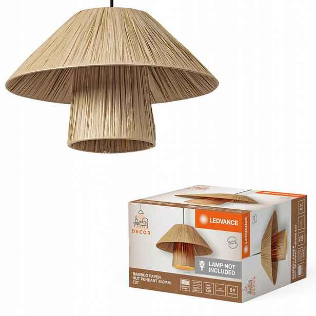 Závěsné Stropní Svítidlo Dekorativní E27 Převis Hnědý Bambus Decor Ledvance