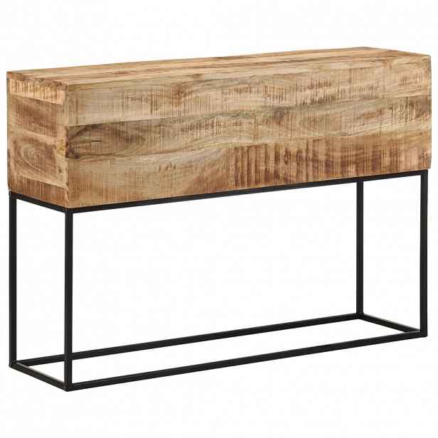 vidaXL Konzolový stolek 110x30x75 cm masivní hrubý mangovník a železo