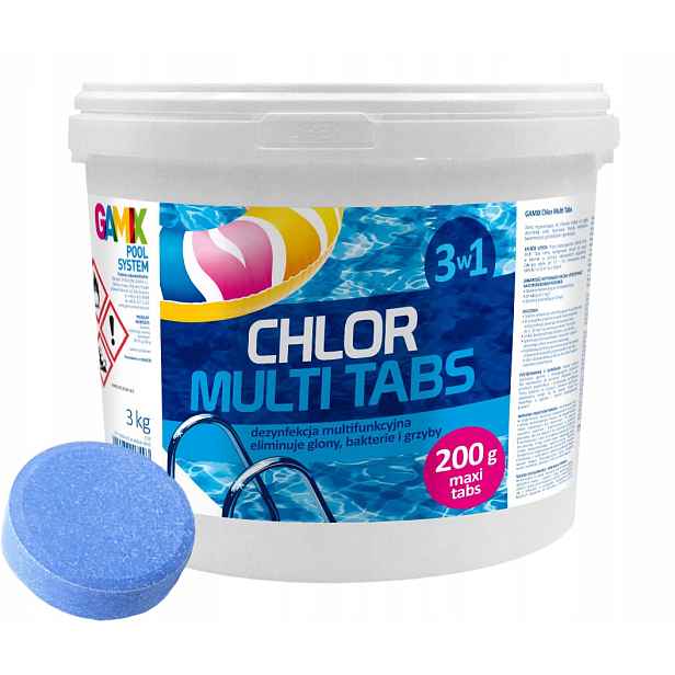 Chlor Multifunkční Tablety Do Bazénu 3v1 3 kg Gamix do 2028