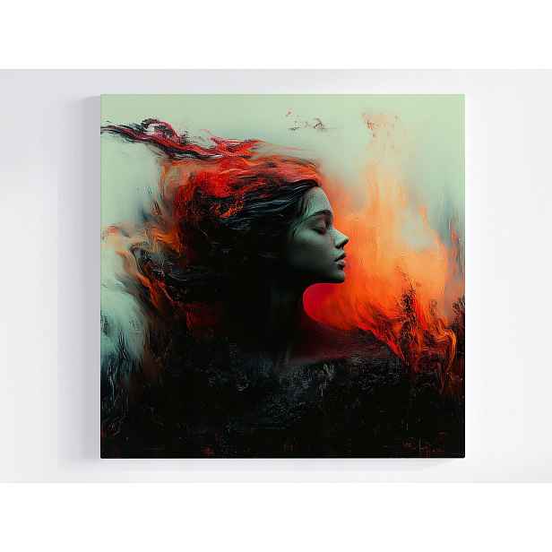 Obraz Na Plátně Canvas Žena Oheň Požár Plameny Dark Art 50x50