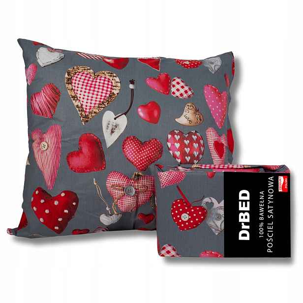 Povlečení Bavlněné 160x200 Sada Povlečení Valentýnská 2x Povlak na polštář 70x80