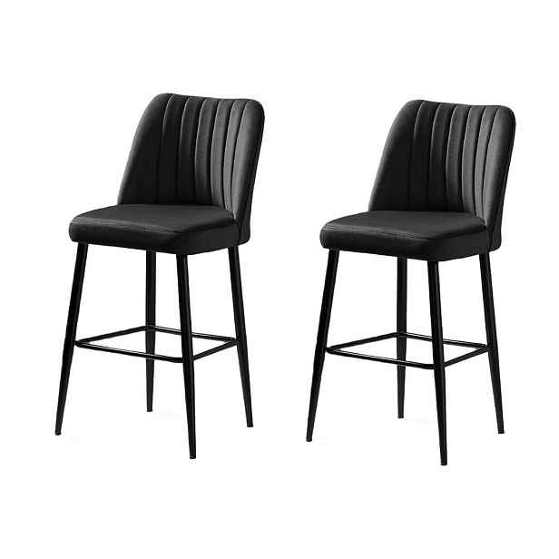Sada barových židlí Vento Black and Black, 2 ks, 2 ks