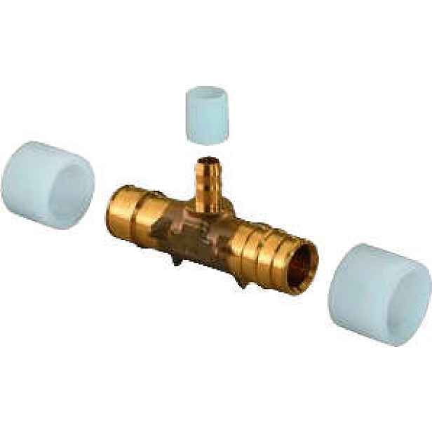 T-kus se dvěma PE-Xa kroužky Uponor Q&E 20×9,9×20 mm (5 ks/bal.) 1020524