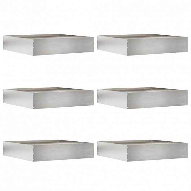 vidaXL Okraj trávníku 6 ks 60 x 60 x 13 cm Nerezová ocel Stříbrná
