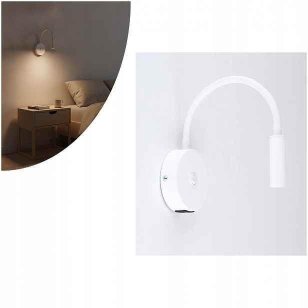 Nástěnné svítidlo na výložníku s vypínačem a Usb konektorem Lagos White 10202 Tk Lig