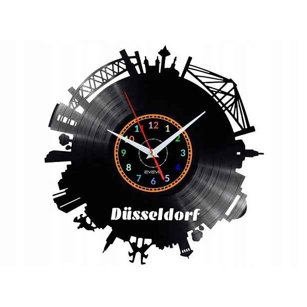 Dusseldorf Dekorativní Nástěnné Hodiny Moderní Vinylová Deska Na Pre