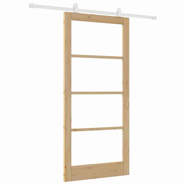 vidaXL Posuvné dveře ORKDAL 93 x 202 cm Masivní borové dřevo a sklo