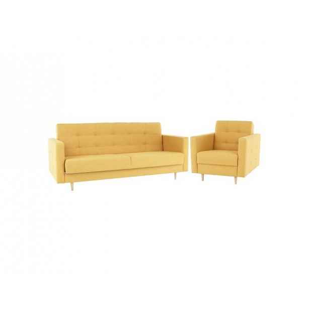 Celočalouněná sestava AMEDIA, látka hořčicová