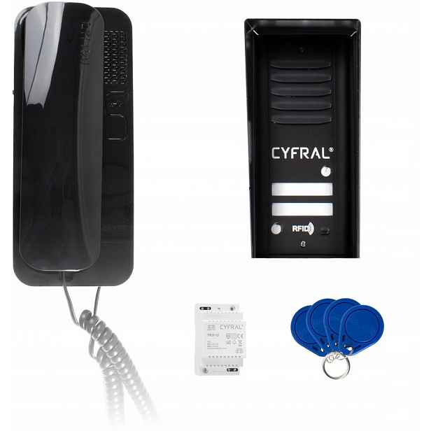 Domofon Cyfral Cosmo 2-LOKÁTORY Černá Kazeta Černé Unifony Rfid
