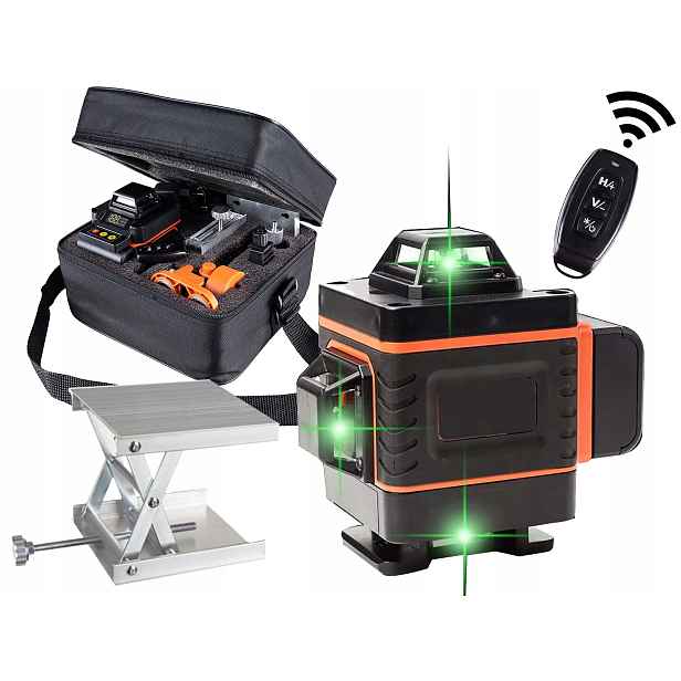 Laserová vodováha 360 Plášťová 4D Křížová Pro Zelený Laser 16 linií