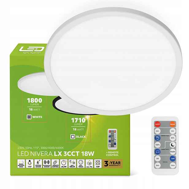 stropní svítidlo Led stropní svítidlo 18W IP54 3CCT Snímač pohybu