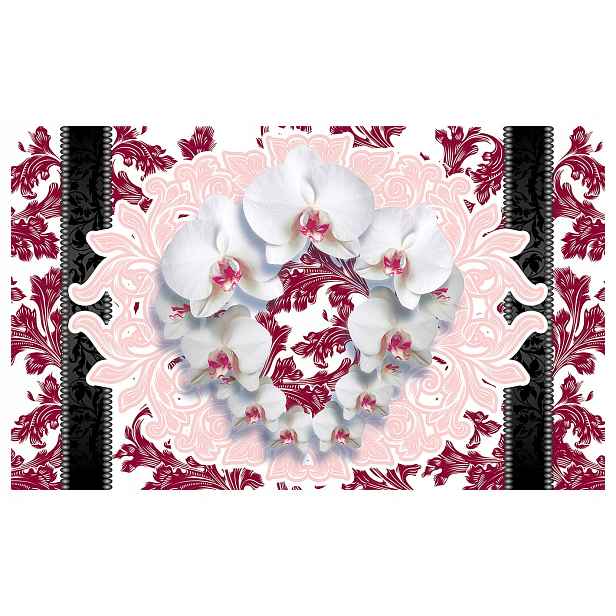 Tapeta Orchideje bílo-růžová vinylová 368x254 elegantní květinový vzor lepidlo