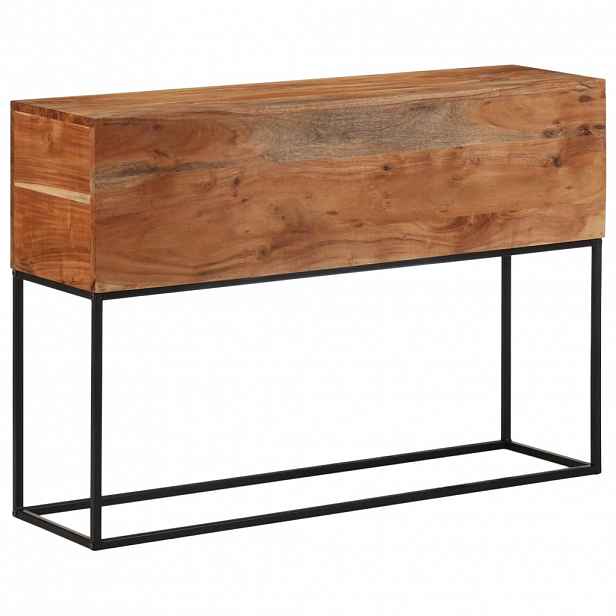 vidaXL Konzolový stolek 110x30x75 cm masivní akáciové dřevo a železo