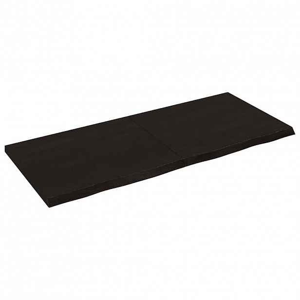 vidaXL Stolní deska tmavě hnědá 140x60x(2-4)cm ošetřený masivní dub