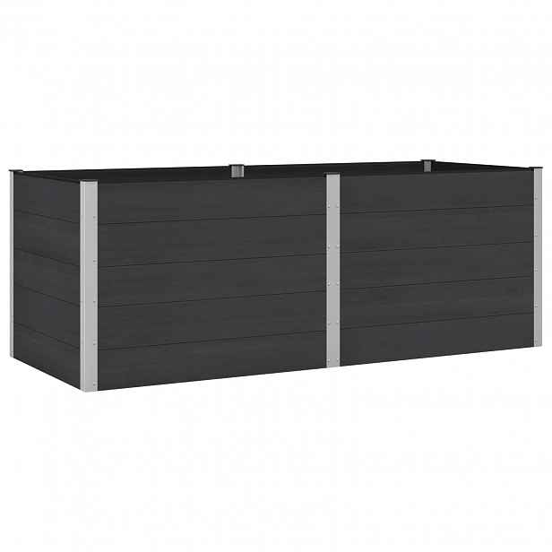 vidaXL Zahradní vyvýšený záhon Černá 250 x 100 x 91 cm WPC a hliník