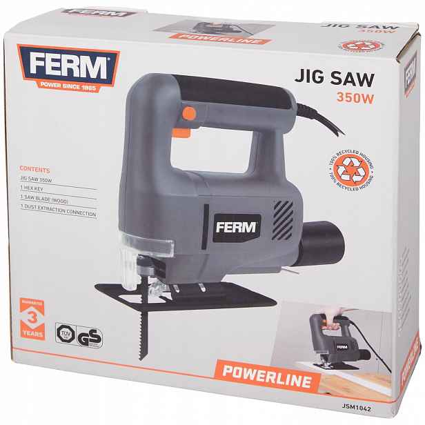 Přímočará pila Ferm Powerline pro řezání 350 W Jsm 1042 JSM1042 Šedá