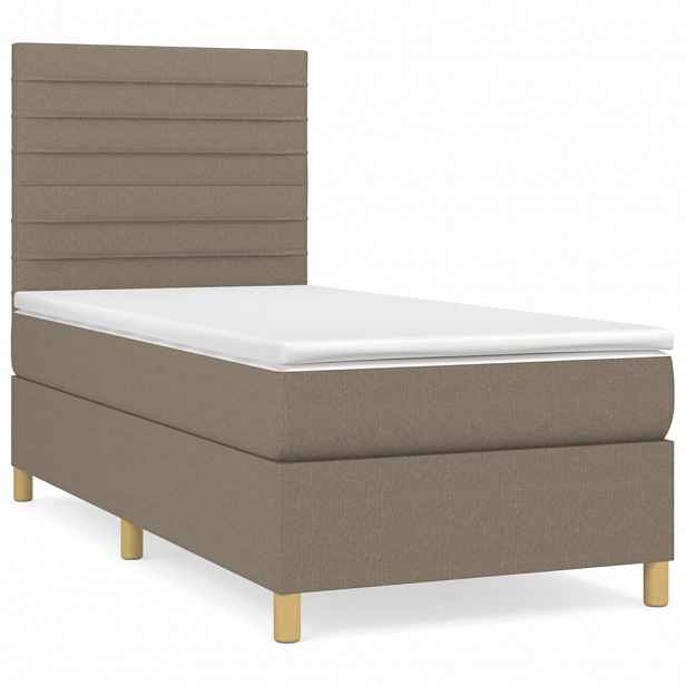 vidaXL Box spring postel s matrací taupe 90x190 cm textil