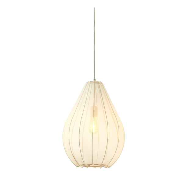 Béžové závěsné svítidlo s textilním stínidlem ø 38 cm Itela – Light & Living