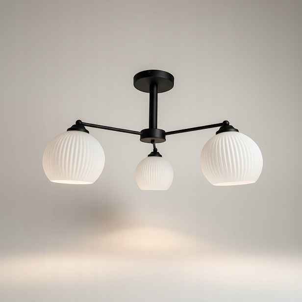 Euro-Lamp Stropní Svítidlo Uno 3 Černá Stínidlo Bílá Pruhovaná 3X60W Výrobce