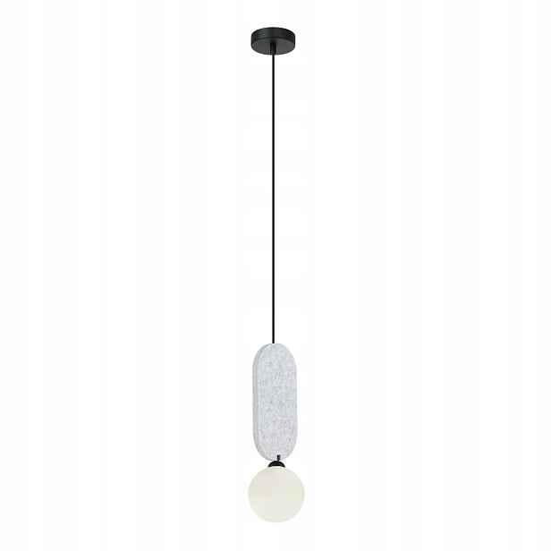 Italux Závěsná lampa Lorenzo 1xG9 25W Šedá Ovál skleněná koule
