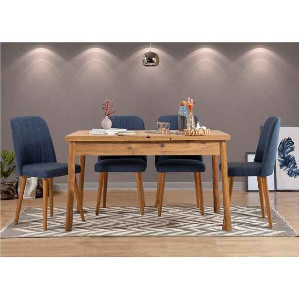 Jídelní set s rozkládacím stolem a židlemi (5 kusů) Santiago Atlantic Navy Blue V2