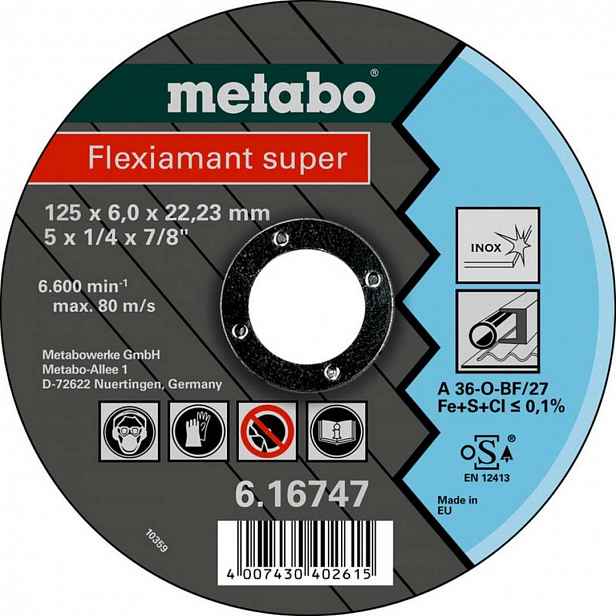 Metabo - Brusný kotouč na nerezovou ocel 125x22,23 mm 616747000