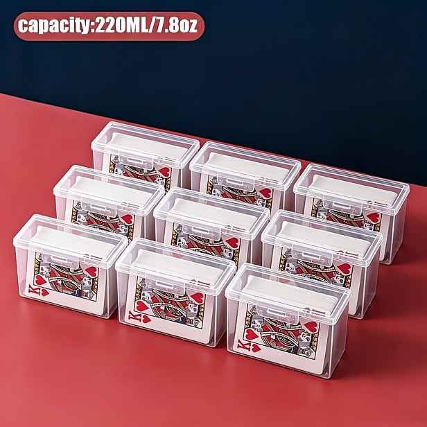 TEMU 5/9 Krabička na Ukládání Karet, Vhodná pro Hrací Karty, Držák na Vizitky, Ideální pro Organizaci Domácí Ložnice, Stolní Organizaci, Organizaci