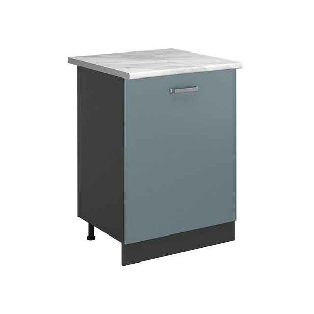 Vicco SPODNÍ SKŘÍŇKA KUCHYŇSKÉ LINKY R-Line, Modrošedá/Antracit, 60 cm s 1 dveřmi pracovná doska Mramor