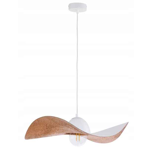 Dekorativní závěsná lampa ve tvaru klobouku bílá měděná 55 cm Sigma