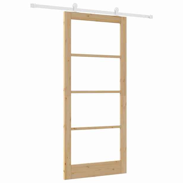 vidaXL Posuvné dveře ORKDAL 93 x 211 cm Masivní borové dřevo a sklo