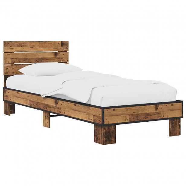 vidaXL Rám postele s čelem Staré dřevo 80 x 200 cm Kompozitní dřevo