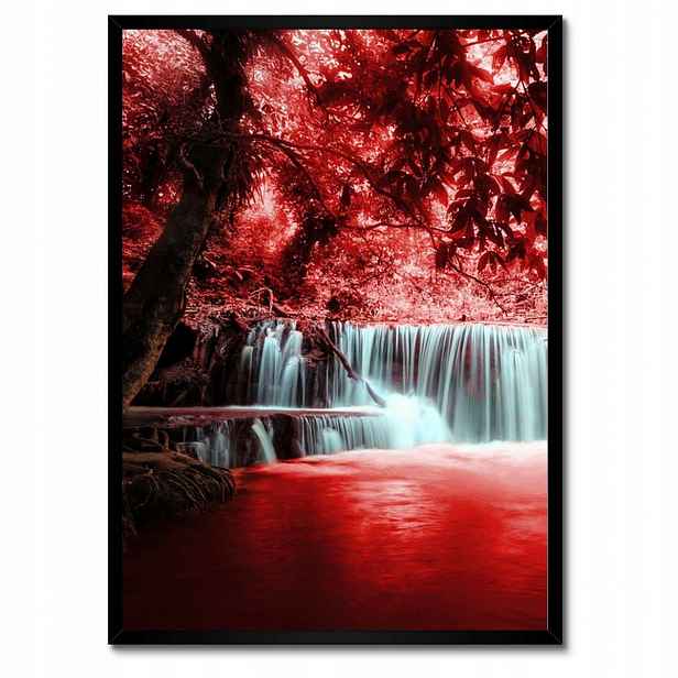 Plakáty v rámu 50x70 Červený vodopád Kaskáda
