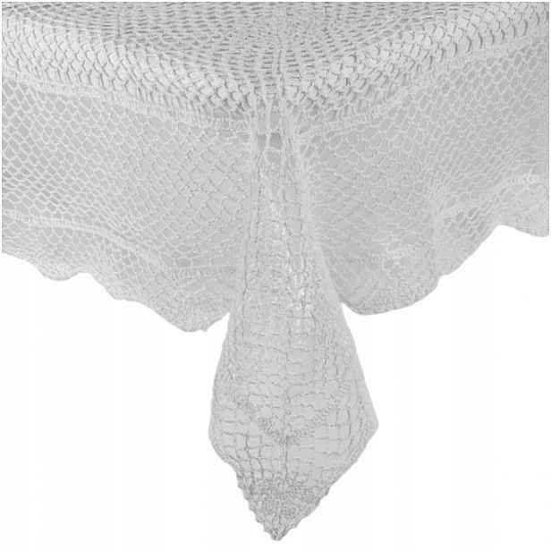 Ubrus na stůl Bílý 90x160 háčkovaný, elegantní, klasický, dekorativní 021