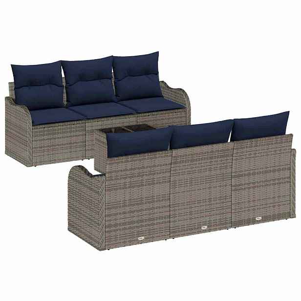 vidaXL Sada zahradních pohovek Šedá 55 x 55 x 37 cm polyratan