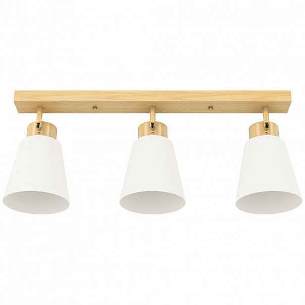 HOMCOM STROPNÍ lampa ocel sklo přírodní dřevo