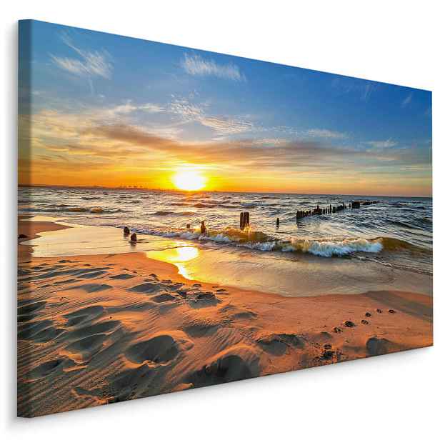 Muralo OBRAZ NA PLÁTNĚ Západ slunce Pláž Moře Krajina 3D 90/60 cm