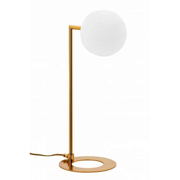 Noční Lampa Feme Zlatá Bílá Skleněná Lampa 1xG9 50 cm Stolní lampa Dům
