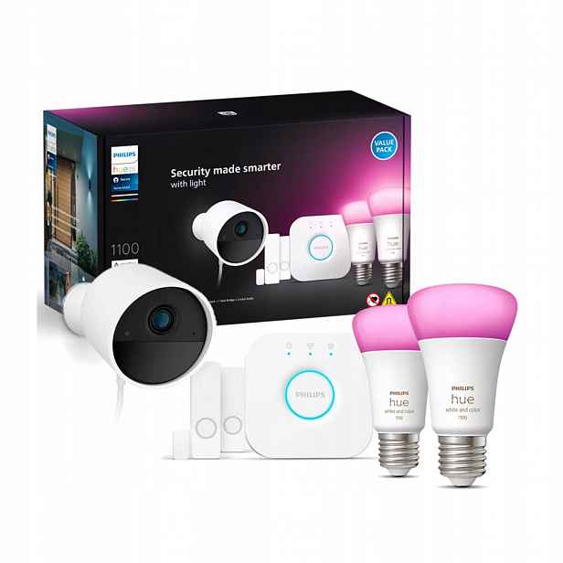 Sada Secure Camera 2x kontaktní senzor 2x žárovka E27 Philips Hue