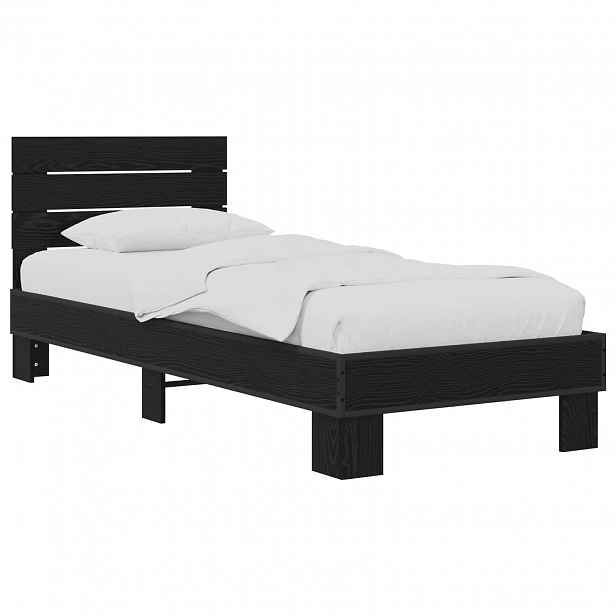 vidaXL Rám postele s čelem Černý dub 80 x 200 cm Kompozitní dřevo