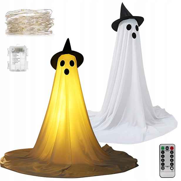 Dekorativní duch Bedee pro Halloween Led s čarodějem do zahrady a terasy