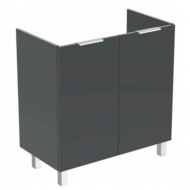Ideal Standard Eurovit+ - Umyvadlová skříňka, 84x80x44 cm, 2 dvířka, panty L/P, lesklá šedá R0262TI