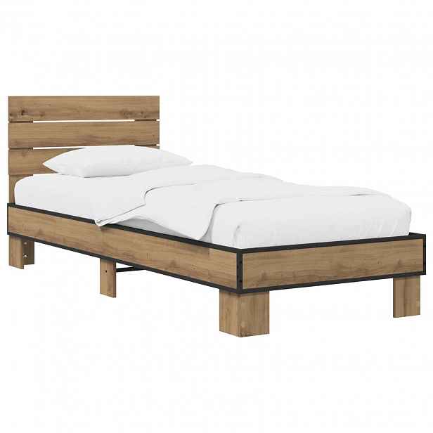 vidaXL Rám postele s čelem Dub artisan 80 x 200 cm Kompozitní dřevo